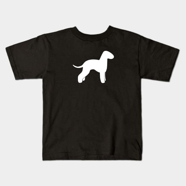 Bedlington Terrier Silhouette Kids T-Shirt by Coffee Squirrel